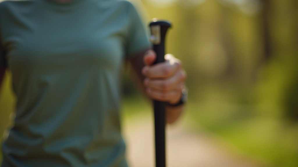Nordic walking poles close-up